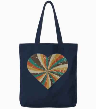 Colorful Creative Retro Group Tote Bags - Navy