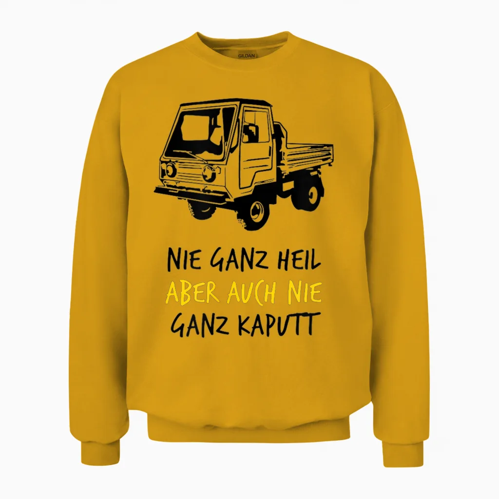 Multicar Ifa Ddr East German Commercial Vehicle M22 M25 M26 Dumper T-Shirt, Gray Unisex Sweatshirt in Gold