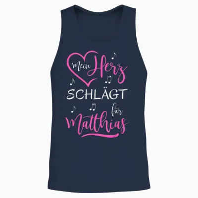 Mein Herz Schlägt Für Matthias I Love Ich Liebe Matthias Unisex Tank Top - Navy