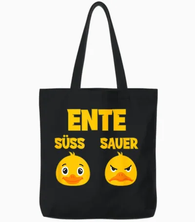 Ente Süß - Sauer Lustig Witzig Koch Landwirt Tote Bags - Black