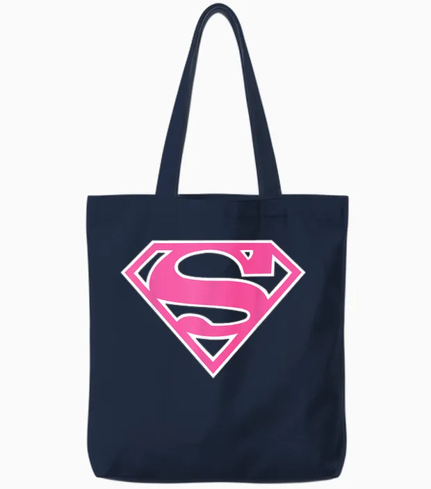 Dc Supergirl Logo Classic Tote Bags in Navy