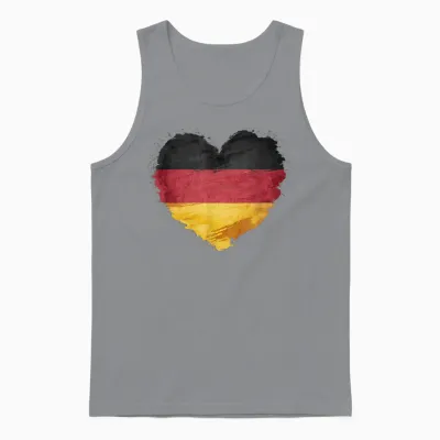 Deutsch Banner Fan Deutschland Flagge Herzform Kunst Unisex Tank Top - Sport Grey