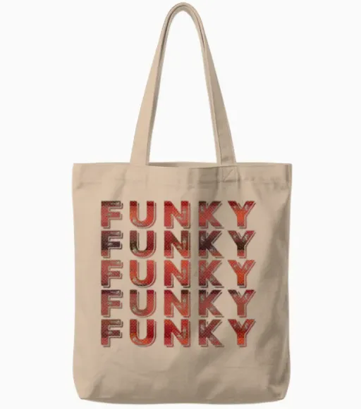 Funky Retro Tote Bags in Natural