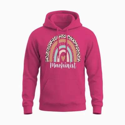 Machinist Rainbow Leopard Funny Machinist Unisex Hoodie - Heliconia
