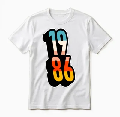 1986 Retro Stripes Unisex T-Shirt - White