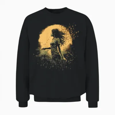 Pusteblume Mädchen Mit Pusteblumen Unisex Sweatshirt - Black