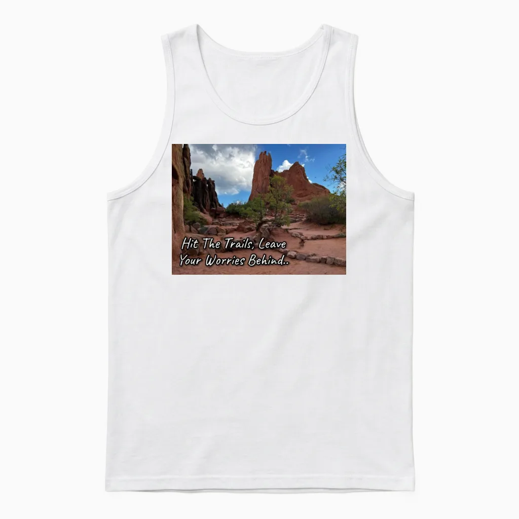 Hiking Enthusiasts & Motivation Unisex Tank Top in White
