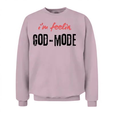 Feelin God Mode Unisex Sweatshirt - Light Pink