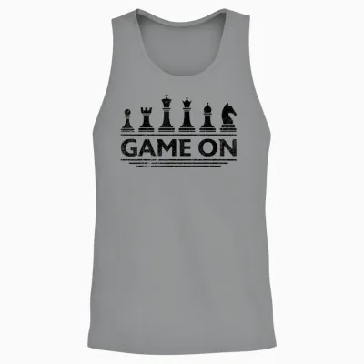 Game on Chess Pieces Funny Board Game Themed Gift Men Kids T-Shirt Small Unisex Tank Top - Sport Grey