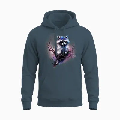 Waschbär Natur Splash Tierliebhaber Kunstwerk Waldmotiv Unisex Hoodie - Dark Heather