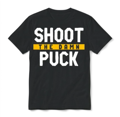 Shoot the Damn Puck Unisex T-Shirt - Black
