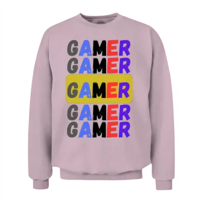 Distressed Retro Gamer Unisex Sweatshirt - Light Pink