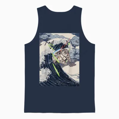 Star Wars Millennium Falcon Space Wave Unisex Tank Top - Navy