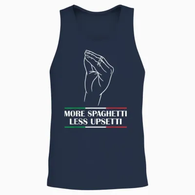 More Spaghetti Less Upsetti Unisex Tank Top - Navy