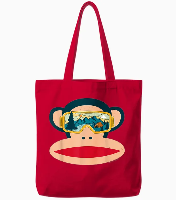 Paul Frank Julius the Monkey in Nature Brille Tote Bags in Red