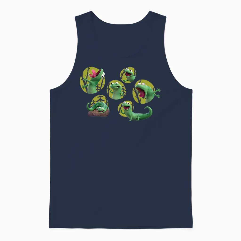 Disney and Pixar's Hoppers Tom Lizard Moods & Funny Faces Unisex Tank Top in Navy