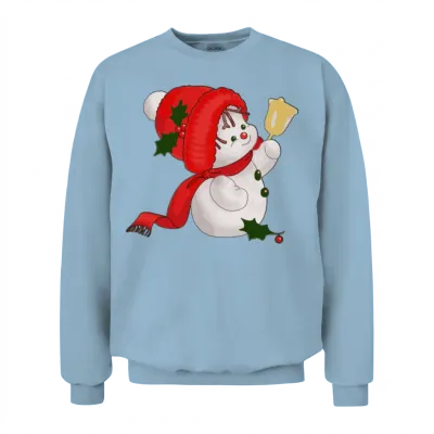 Snowman Cute Funny Unisex Sweatshirt - Light Blue