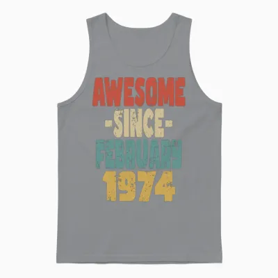 Awesome February 1974 Unisex Tank Top - Sport Grey