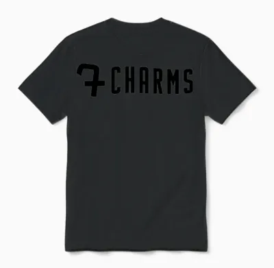 7charms Logo Mono Black Unisex T-Shirt - Black