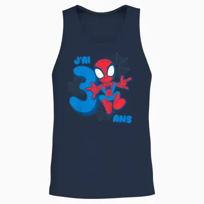 Kids Marvel Spider-Man Cute Spidey Birthday 3 Years Unisex Tank Top - Navy