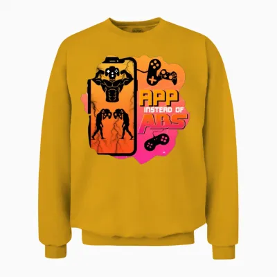App Gaming Gamer Training Muscles Gift Nerd Unisex Sweatshirt - Gold