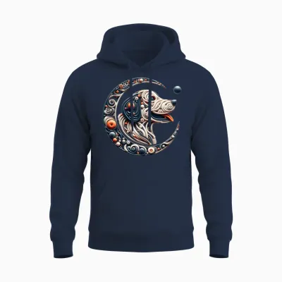 Lunar Dog Unisex Hoodie - Navy