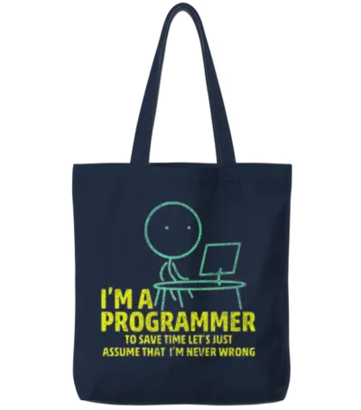 I'm Programer Funny Gifts for Computer Programmer Tote Bags - Navy