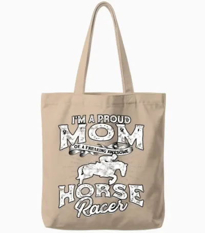 Horse Racing Mom Equestrian Horseback Horse Racer Tote Bags - Natural