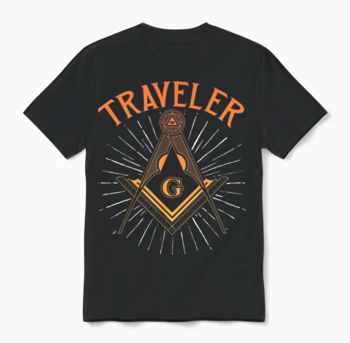 Masonic Freemasonry Fraternal Unisex T-Shirt in Black