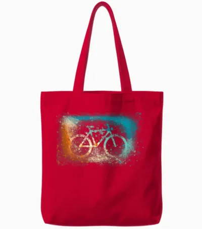Bike,retro,vintage, Bicycle Tote Bags - Red
