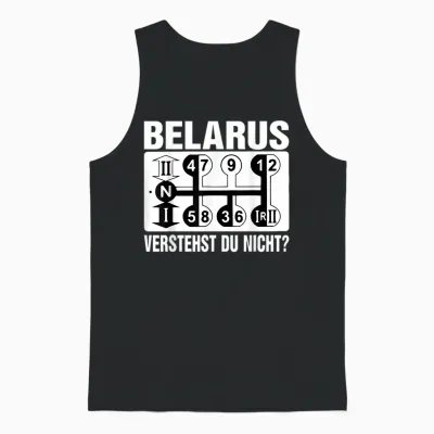 Tractor T-Shirt with Belarus Understst Du Nicht?, Black, S Unisex Tank Top - Black