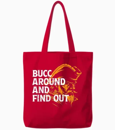 Bucc Around and Find Out - Funny Tee Design Tote Bags - Red