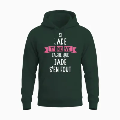 Gift Woman Humour Custom Name Jade T-Shirt, Black, Female X-Small Unisex Hoodie - Forest