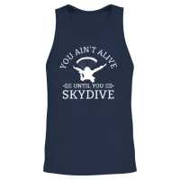 Skydive, Skydiving, Skydiver Unisex Tank Top - Navy – 2