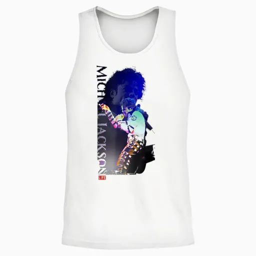 Collection D'images Life Michael Jackson 02 T-Shirt, Grey, S Unisex Tank Top - White