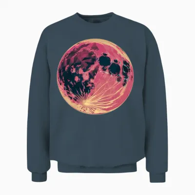 Nostalgic Retro Moon Unisex Sweatshirt - Dark Heather