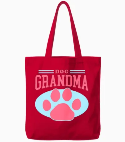 Dog Grandma Dogs Owner Tote Bags - Red