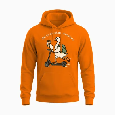 Off to Regulate Emotions Funny Goose Mental Health Counselor Unisex Hoodie - Safety Orange