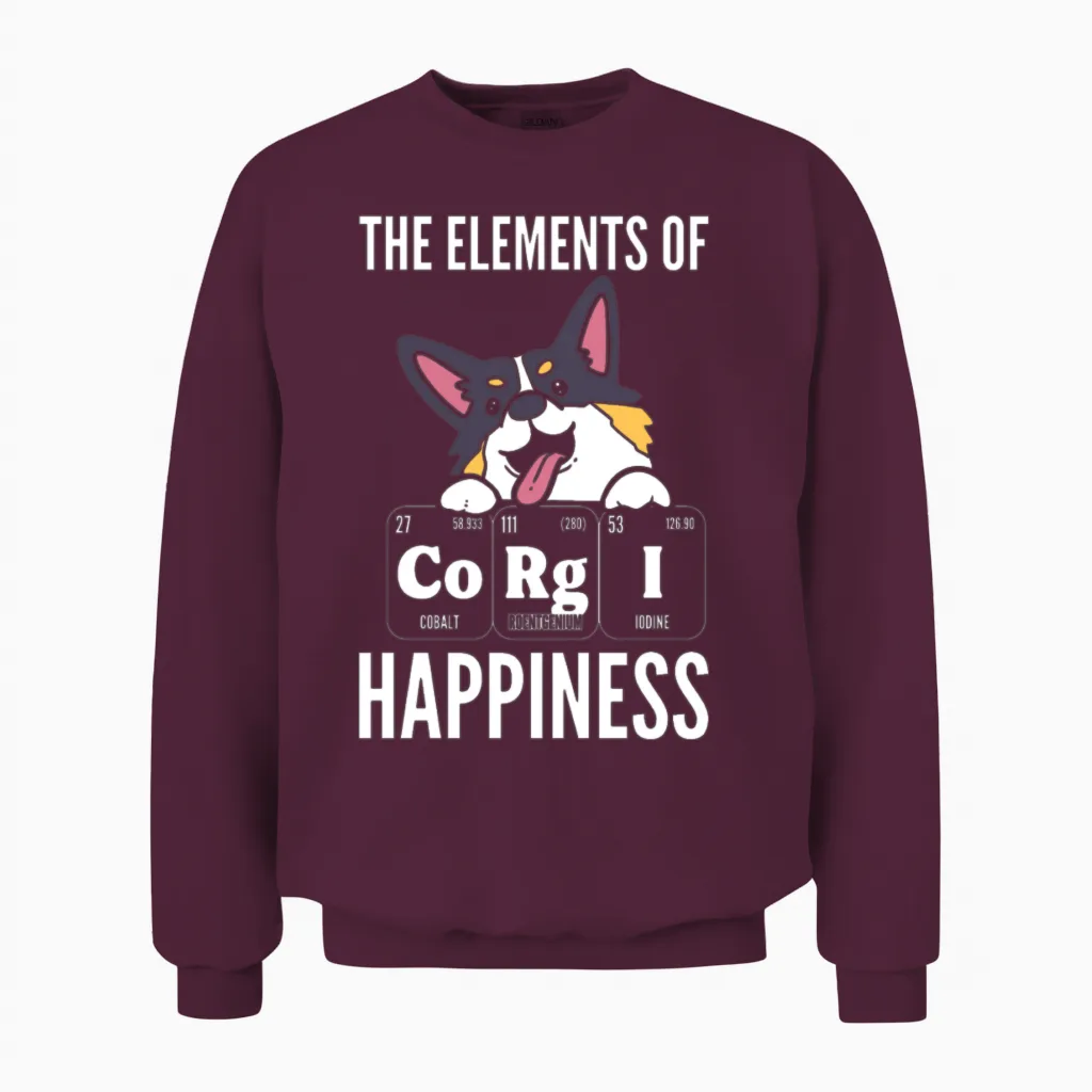 Corgi Dog Lover Dog Trainer Lovers Unisex Sweatshirt in Maroon