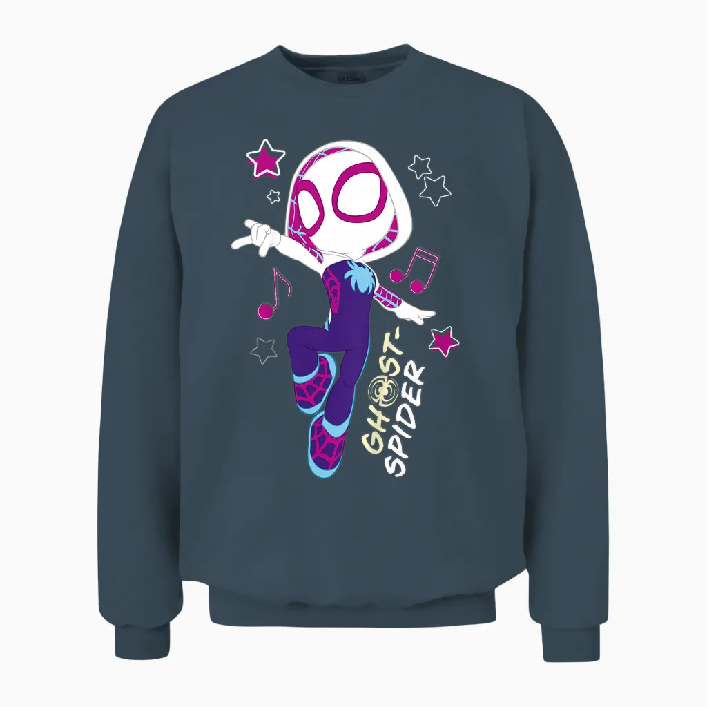 Spidey Ghost Spider Halloween Unisex Sweatshirt in Dark Heather
