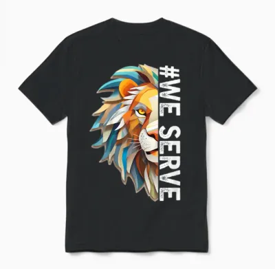 Les Membres Du Lions Club Nous Servons Une Tenue Pour Le Travail De Service Unisex T-Shirt - Black