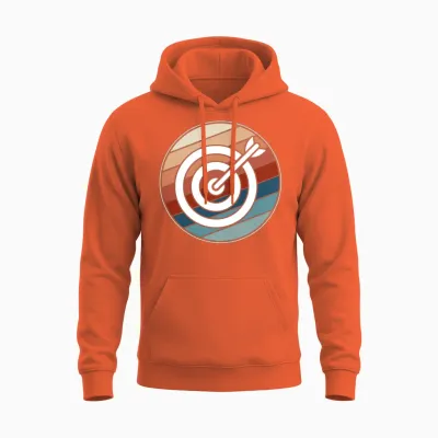 Retro Archery Bullseye Unisex Hoodie - Orange
