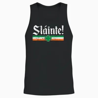Celtic Cheers Celebration: Sláinte, Happy St Patrick's Day T-Shirt, Black, S Unisex Tank Top - Black