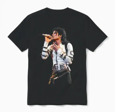 Michael Jackson World Tour Singing Live Bad 1988 Unisex T-Shirt - Black