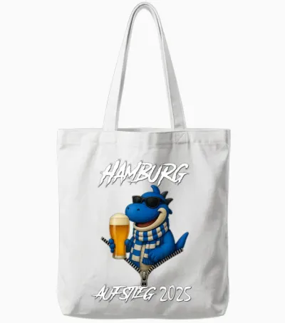 Hamburg Aufstieg 2025 Football T-Shirt, Black, S Tote Bags - White