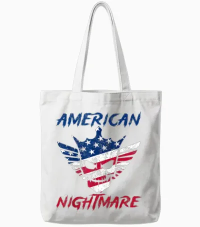 Patriotic American Flag Wrestling Classic Vintage Nightmare Tote Bags - White