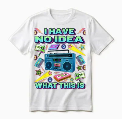 Retro 80er 90er Jahre Stil Outfits Herren Damen Kind 70er 80er 90er Jahre Outfit Unisex T-Shirt - White