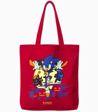 Sonic the Hedgehog - Chao Tales Halloween Moonlight Haunt Tote Bags - Red
