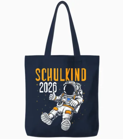 Schulkind 2026 Weltraum Planet Jungen Einschulung Astronaut Tote Bags - Navy