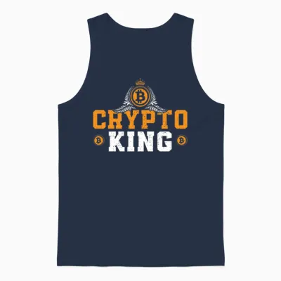 Bitcoin Crypto King Crypto King Unisex Tank Top - Navy